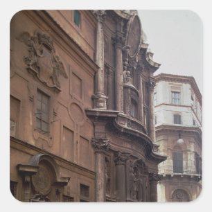Facades of the church square sticker