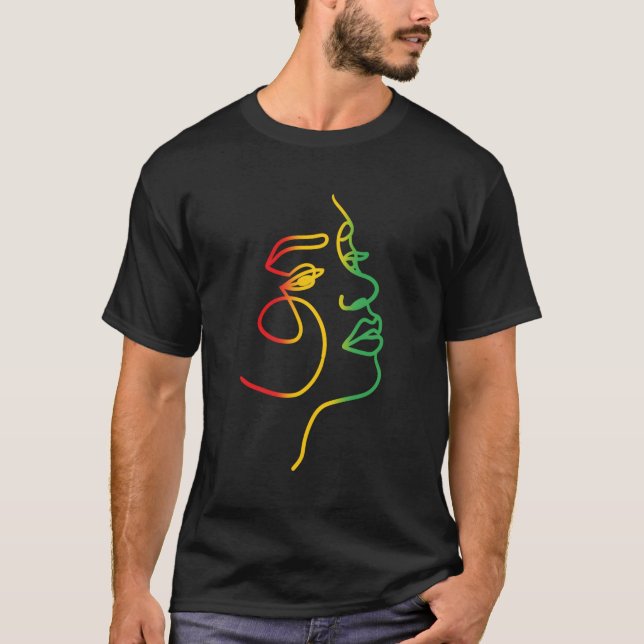 Face Abstract Junenth Back History African T-Shirt (Front)