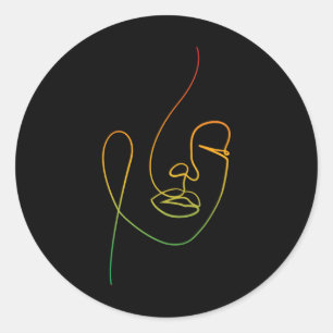 Face Abstract Juneteenth Art Ck History Women Afri Classic Round Sticker
