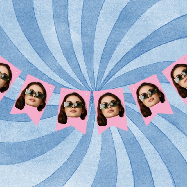 Face Banner, Custom Face, 30th 40th 50th Birthday Bunting (Creator Uploaded)