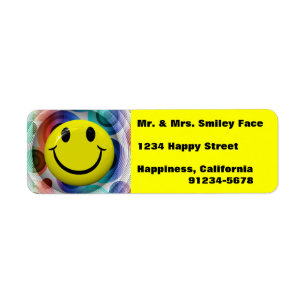 Face Colourful, Bright Return Address Labels