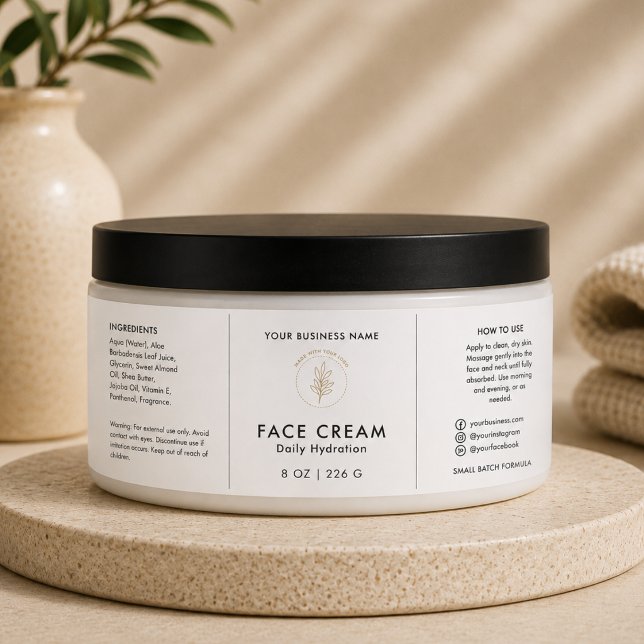 Face Cream Logo Cosmetic Jar Wrapper Label (Creator Uploaded)