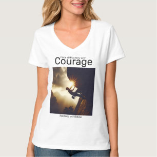 Face difficulties with courage success will follow T-Shirt