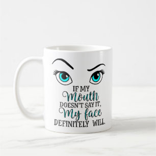 Face does all the talking coffee mug