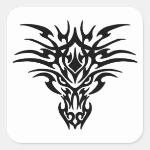 Face-Dragon-Tattoo Square Sticker