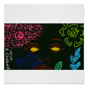 Face Flower Glossy Poster