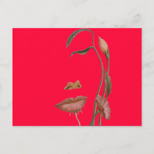 Face Flower Illusion Postcard
