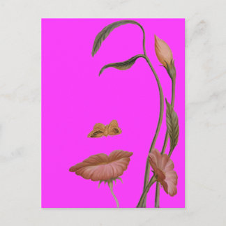 Face Flower Illusion Postcard