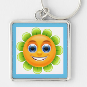 FACE FLOWER KEY RING