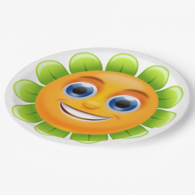 FACE FLOWER PAPER PLATE (Angled)