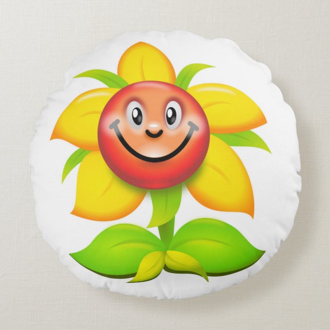 FACE FLOWER ROUND CUSHION (Front)