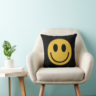 face fun seventies throw pillow