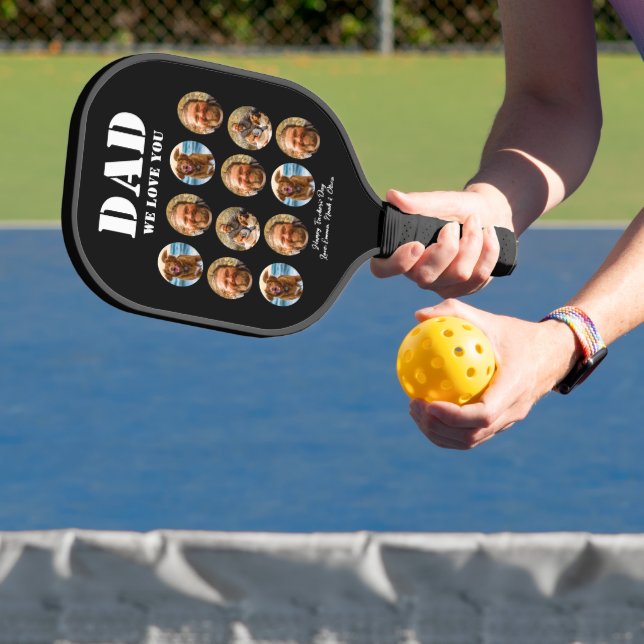  Face Funny Father's Day photo collage Pickleball Paddle (Insitu)