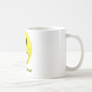 face giving the finger coffee mug