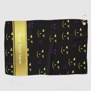 face, halloween, symbol, smile, funny, cute, desig golf towel