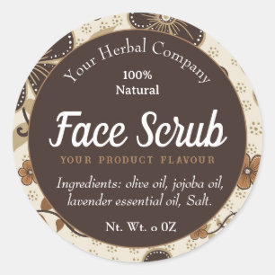 Face Herbal Scrub Sticker Label