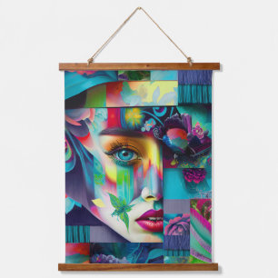 Face in a Puzzle Hanging Tapestry