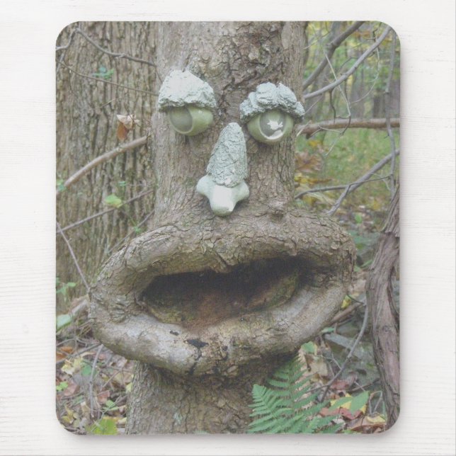 Face in the Woods Tree Mouse Pad (Front)