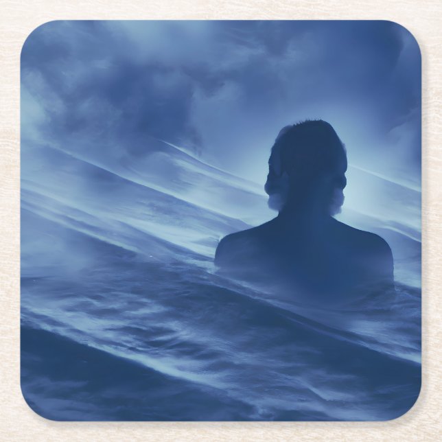 Face it Alone Square Paper Coaster (Front)