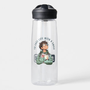 Face life with a smile 25oz water bottle
