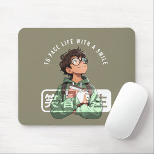 Face life with a smile   mouse pad