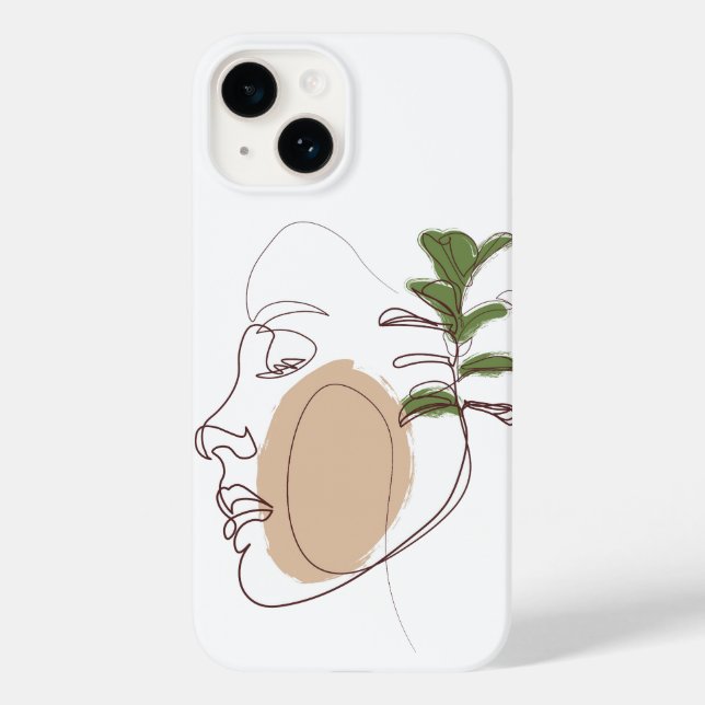 Face Line Art Abstract Aesthetic Artwork Case-Mate iPhone Case (Back)
