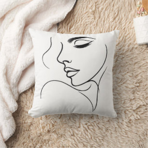 Face Line Drawing Cushion