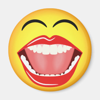 Face LOL Humour Laughing Funny Round Magnets