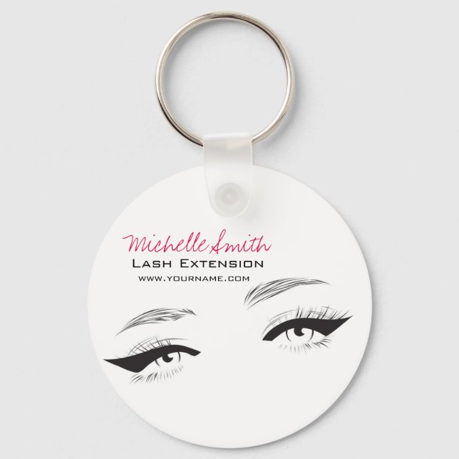 Face long lashes eyeliner Lash Extension Key Ring (Front)
