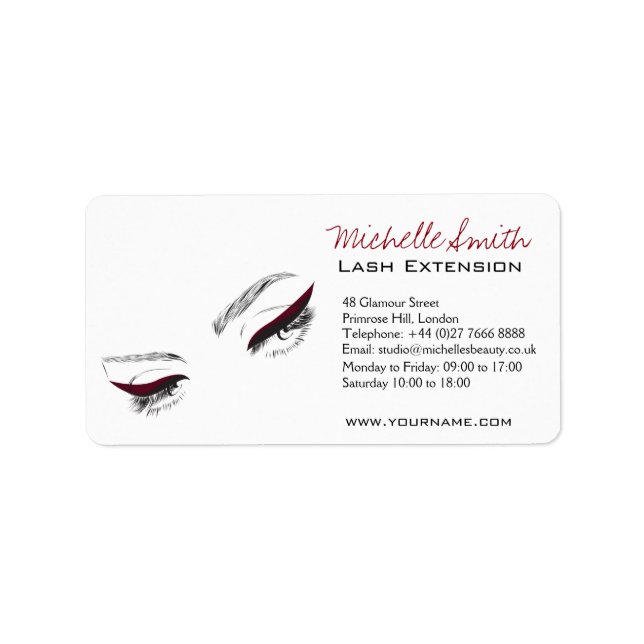 Face long lashes eyeliner Lash Extension Label (Front)