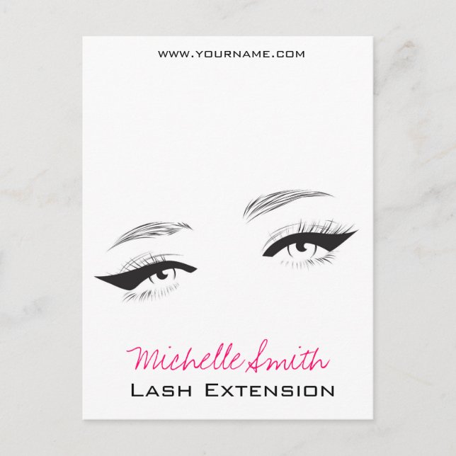 Face long lashes eyeliner Lash Extension Postcard (Front)