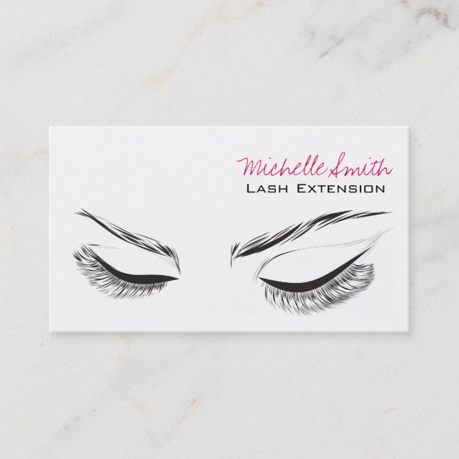 Face long lashes Lash Extension business card (Front)