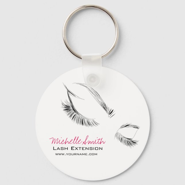 Face long lashes Lash Extension Key Ring (Front)