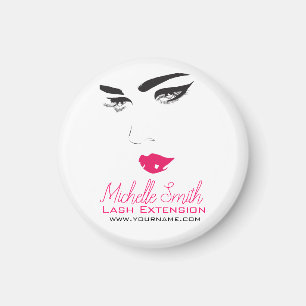 Face long lashes pink lips Lash Extensions Magnet