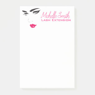 Face long lashes pink lips Lash Extensions Post-it Notes