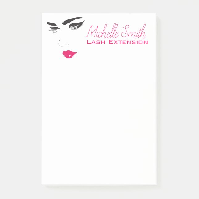 Face long lashes pink lips Lash Extensions Post-it Notes (Front)