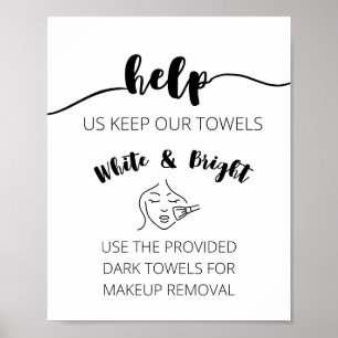 Face Makeup Towel Sign