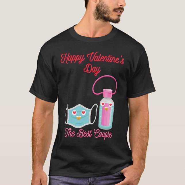 Face Mask and Hand Sanitizer In Love for Valentine T-Shirt (Front)