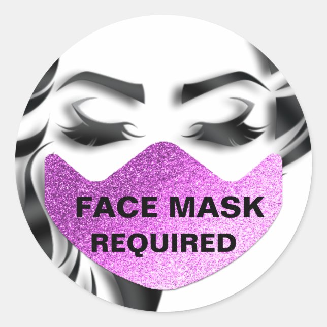 Face Mask Covering Required Coronavirus Protect Classic Round Sticker (Front)
