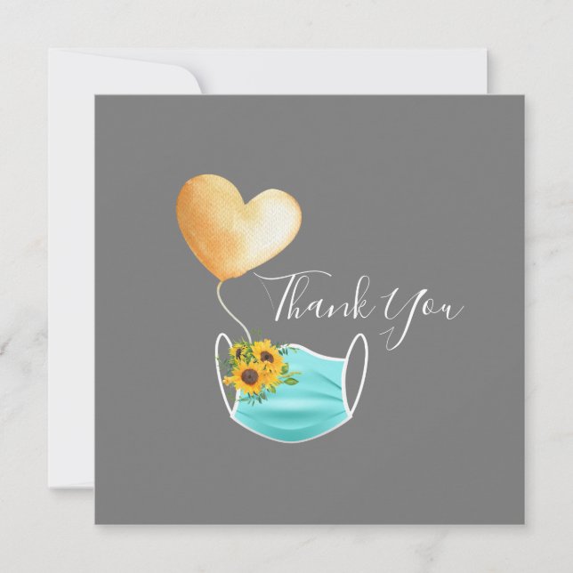 Face Mask & Flowers Thank You (Front)