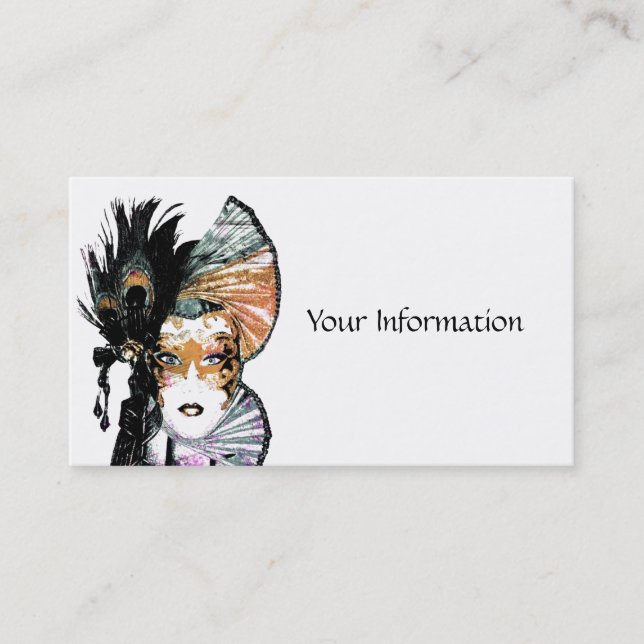 Face Mask Grunge Business Cards (Front)