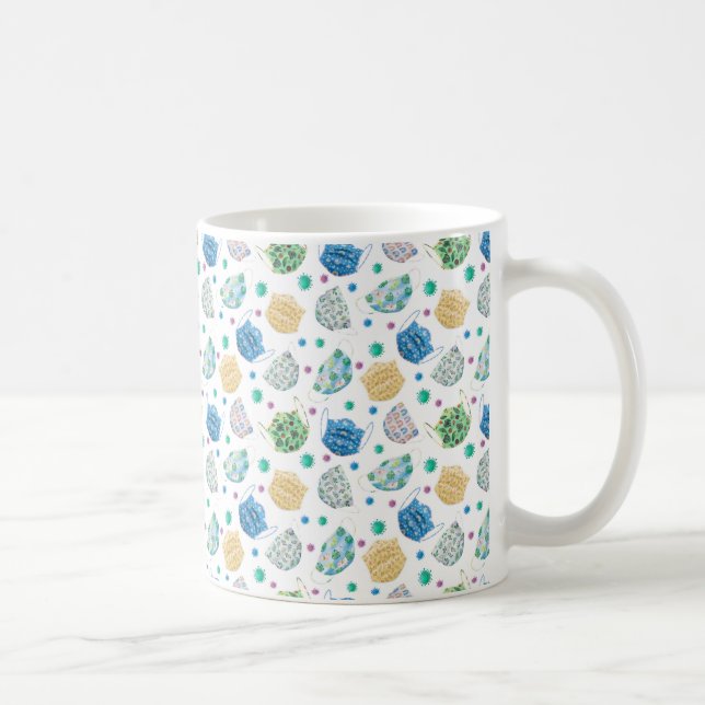 Face Mask Pattern 2020 Commemorative Coffee Mug (Right)