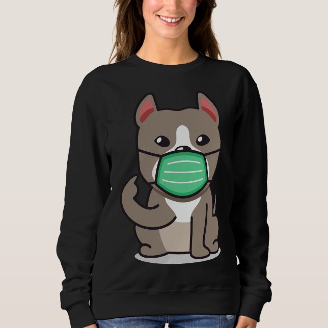 Face Mask Pitbull Sweatshirt (Front)