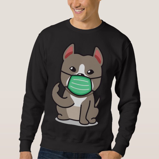 Face Mask Pitbull Sweatshirt (Front)