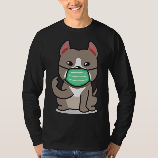 Face Mask Pitbull T-Shirt (Front)