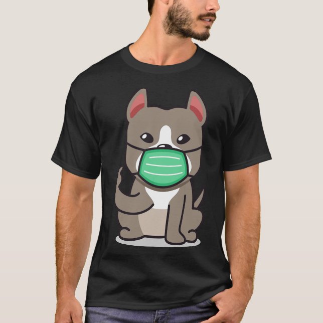 Face Mask Pitbull T-Shirt (Front)