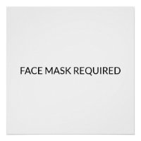 Face Mask Required black and white simple