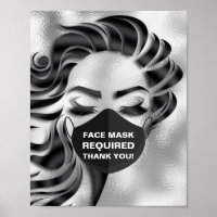 Face Mask Required Covid Cosmetologist Hair Silver
