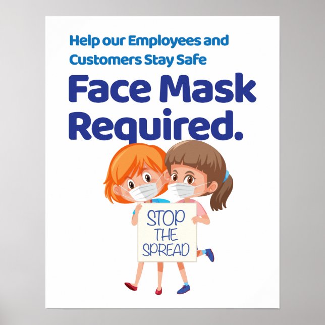 Face Mask Required Sign | Small Business Kids (Front)