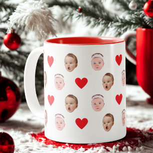 Face Mug, Custom Photo mug, Baby Gift Two-Tone Coffee Mug